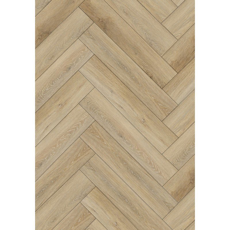Mexen Worcester  échantillon de panneaux vinyles à chevrons 635 x 127 mm SPC 6,5 mm, sous-couche IPEX 1,5 mm, 4 V-Fuge, Chêne