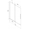 Mexen Velar paravent de baignoire coulissant à 2 volets 70 x 150 cm, transparent, nickel brossé - 896-070-000-01-97