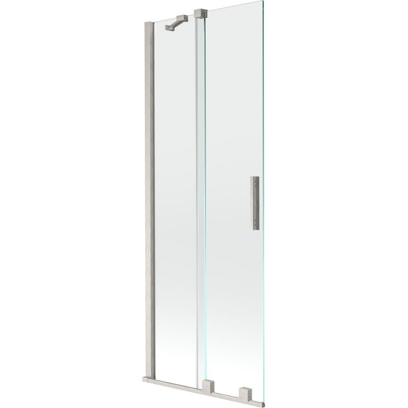 Mexen Velar paravent de baignoire coulissant à 2 volets 70 x 150 cm, transparent, nickel brossé - 896-070-000-01-97