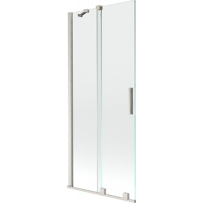 Mexen Velar paroi de baignoire 2 volets coulissants 80 x 150 cm, transparent, nickel brossé - 896-080-000-01-97