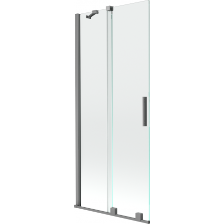 Mexen Velar paroi de baignoire à 2 volets coulissants 80 x 150 cm, transparent, métal gun - 896-080-000-01-95