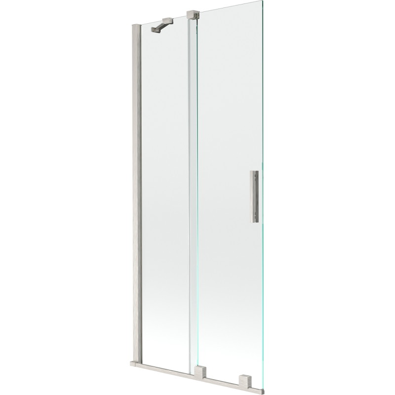 Mexen Velar paroi de baignoire 2 volets coulissants 85 x 150 cm, transparent, nickel brossé - 896-085-000-01-97