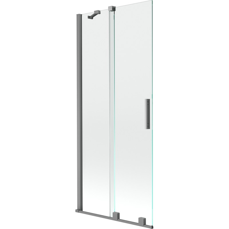 Mexen Velar écran de baignoire 2 volets coulissants 85 x 150 cm, transparent, métal gun - 896-085-000-01-95