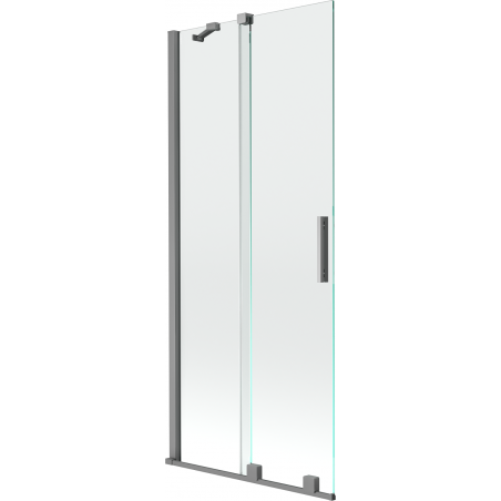 Mexen Velar écran de baignoire 2 volets coulissants 85 x 150 cm, transparent, métal gun - 896-085-000-01-95