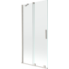 Mexen Velar paroi de baignoire à 2 volets coulissants 90 x 150 cm, transparent, nickel brossé - 896-090-000-01-97