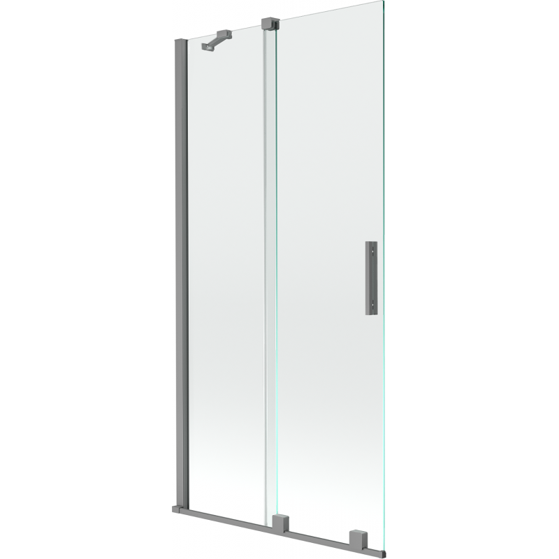 Mexen Velar paroi de douche pliante à 2 panneaux 90 x 150 cm, transparent, finition métal canon - 896-090-000-01-95