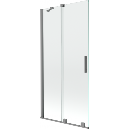 Mexen Velar paroi de douche pliante à 2 panneaux 90 x 150 cm, transparent, finition métal canon - 896-090-000-01-95