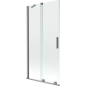 Mexen Velar paroi de douche pliante à 2 panneaux 90 x 150 cm, transparent, finition métal canon - 896-090-000-01-95