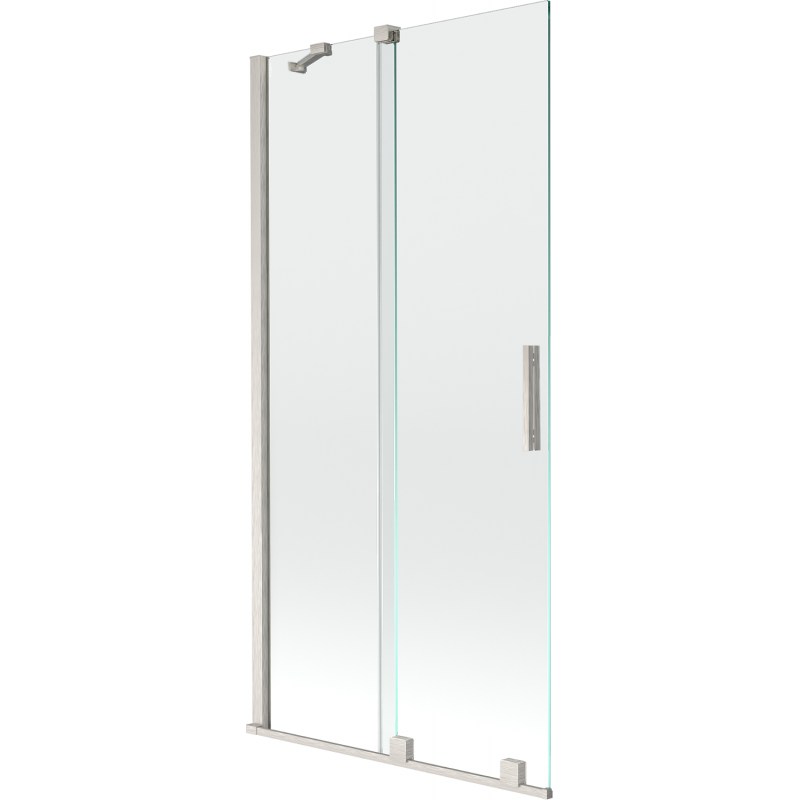Mexen Velar paroi de baignoire à 2 volets coulissants 95 x 150 cm, transparent, nickel brossé - 896-095-000-01-97