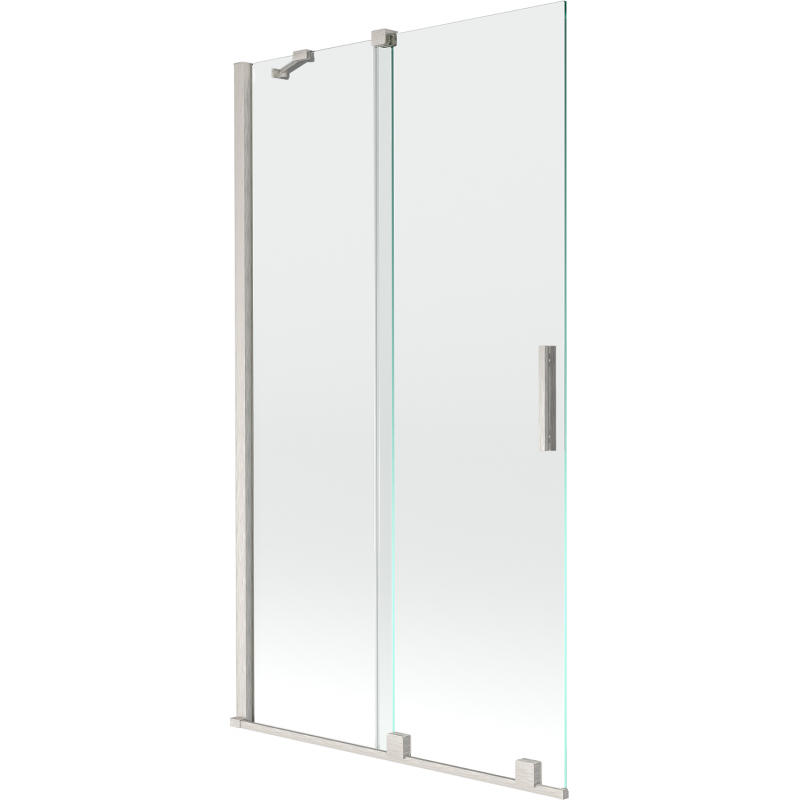 Mexen Velar paroi de baignoire à 2 volets coulissants 100 x 150 cm, transparent, nickel brossé - 896-100-000-01-97