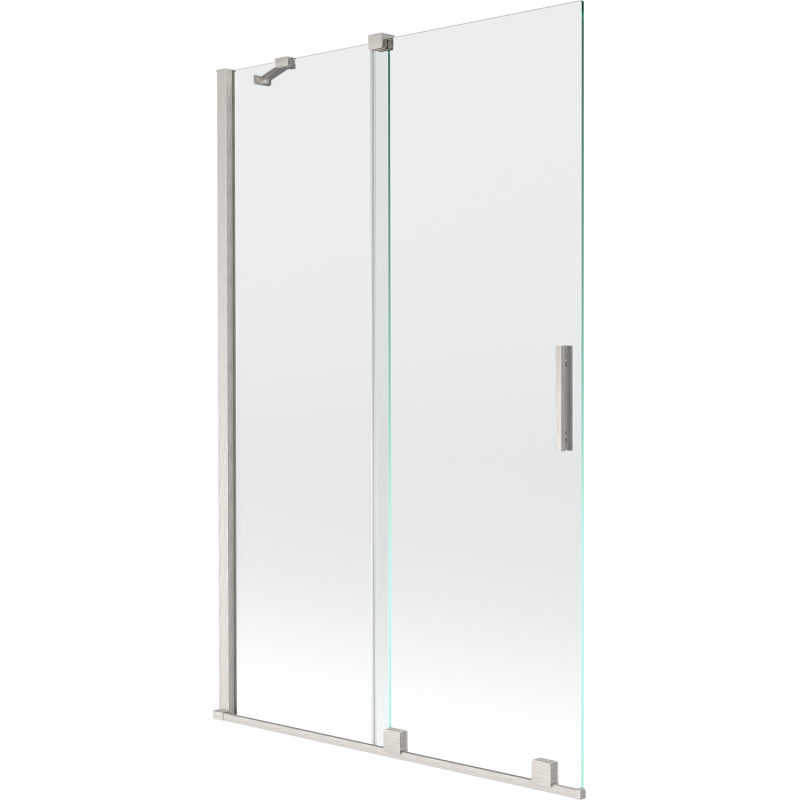 Mexen Velar paravent de baignoire à 2 panneaux coulissants 110 x 150 cm, transparent, nickel brossé - 896-110-000-01-97