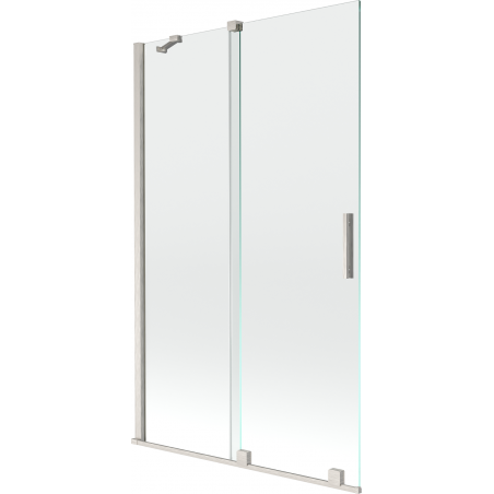 Mexen Velar paravent de baignoire à 2 panneaux coulissants 110 x 150 cm, transparent, nickel brossé - 896-110-000-01-97