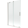 Paroi de baignoire coulissante 2 volets Mexen Velar 110 x 150 cm, transparent, nickel brossé - 896-110-000-01-97