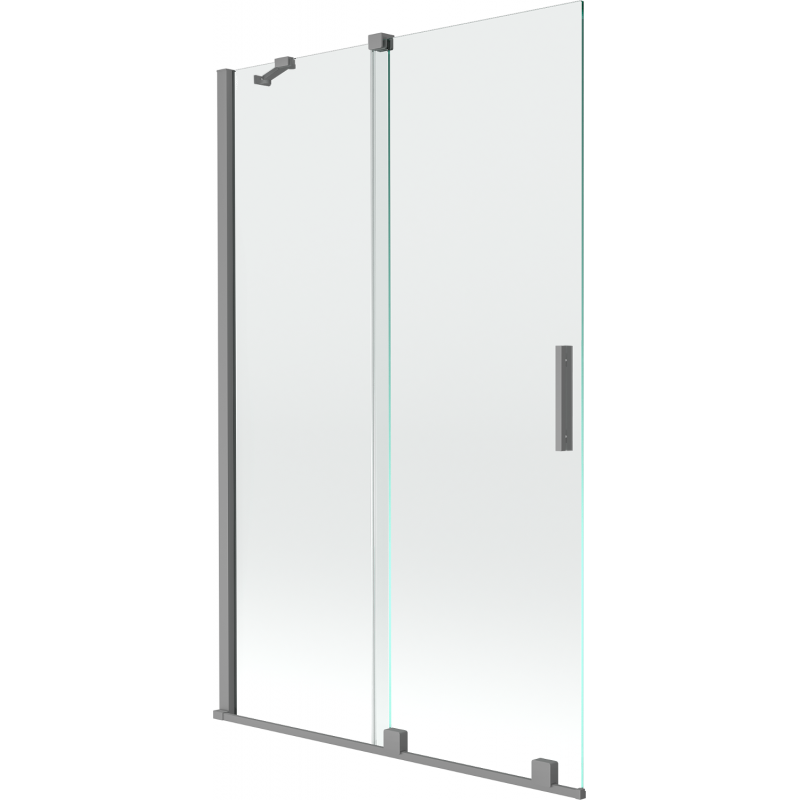 Mexen Velar paroi de baignoire à 2 panneaux coulissants 110 x 150 cm, transparent, gun metal - 896-110-000-01-95
