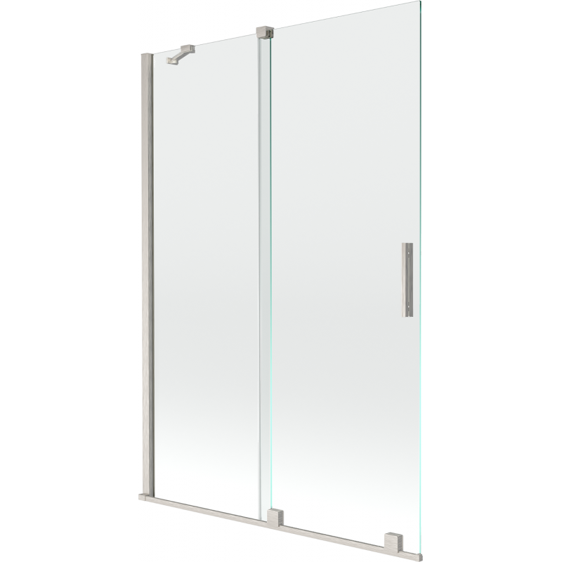 Paroi de baignoire coulissante à 2 panneaux Mexen Velar 120 x 150 cm, transparent, nickel brossé - 896-120-000-01-97