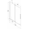 Paroi de baignoire coulissante à 2 volets Mexen Velar 120 x 150 cm, transparent, métal canon - 896-120-000-01-95