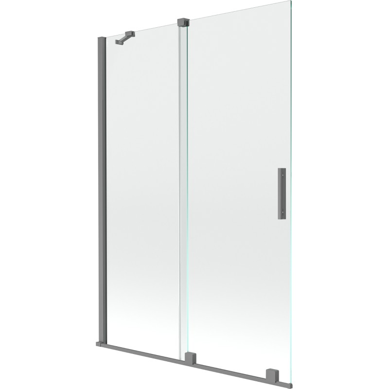 Mexen Velar paroi de douche coulissante à 2 panneaux 120 x 150 cm, transparente, métal gun - 896-120-000-01-95