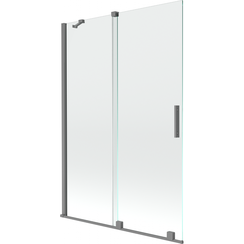 Paroi de baignoire coulissante à 2 volets Mexen Velar 120 x 150 cm, transparent, métal canon - 896-120-000-01-95