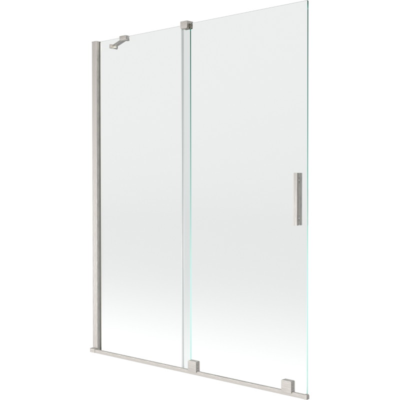 Mexen Velar paroi de baignoire à 2 volets coulissants 130 x 150 cm, transparent, nickel brossé - 896-130-000-01-97