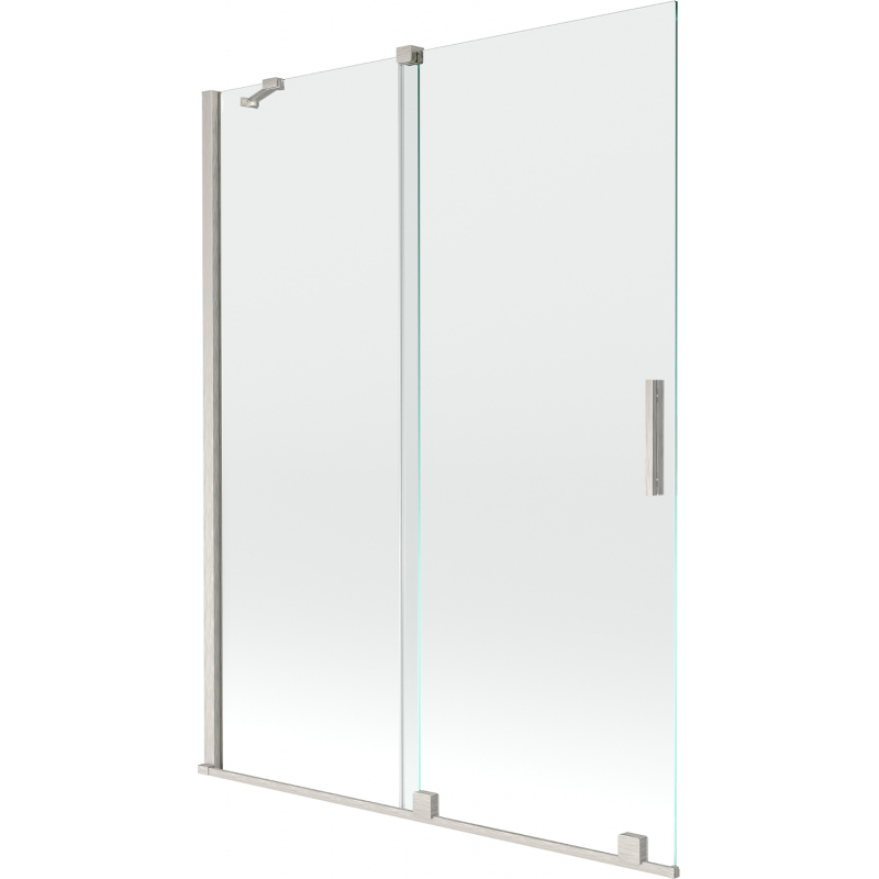 Paroi de baignoire coulissante à 2 volets Mexen Velar 130 x 150 cm, transparent, nickel brossé - 896-130-000-01-97