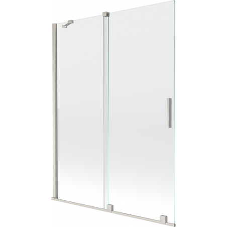 Mexen Velar paroi de baignoire à 2 volets coulissants 130 x 150 cm, transparent, nickel brossé - 896-130-000-01-97