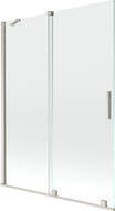 Paroi de baignoire coulissante à 2 volets Mexen Velar 130 x 150 cm, transparent, nickel brossé - 896-130-000-01-97