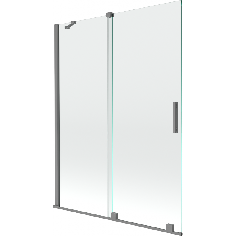 Mexen Velar écran de baignoire coulissant à 2 volets 130 x 150 cm, transparent, métal canon de fusil - 896-130-000-01-95