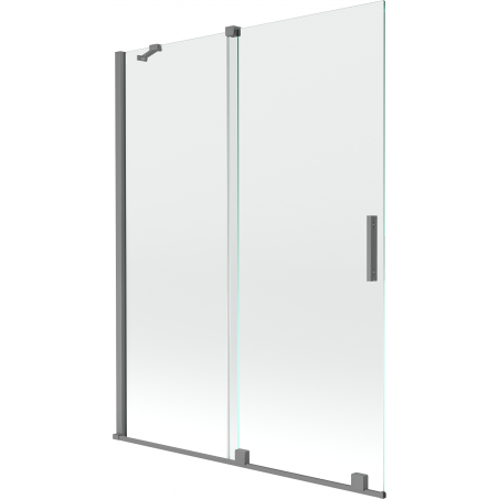 Mexen Velar écran de baignoire coulissant à 2 volets 130 x 150 cm, transparent, métal canon de fusil - 896-130-000-01-95