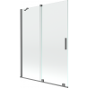 Mexen Velar écran de baignoire coulissant à 2 volets 130 x 150 cm, transparent, métal canon de fusil - 896-130-000-01-95