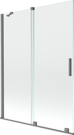 Mexen Velar paroi de baignoire 2 volets coulissants 130 x 150 cm, transparent, gun metal - 896-130-000-01-95