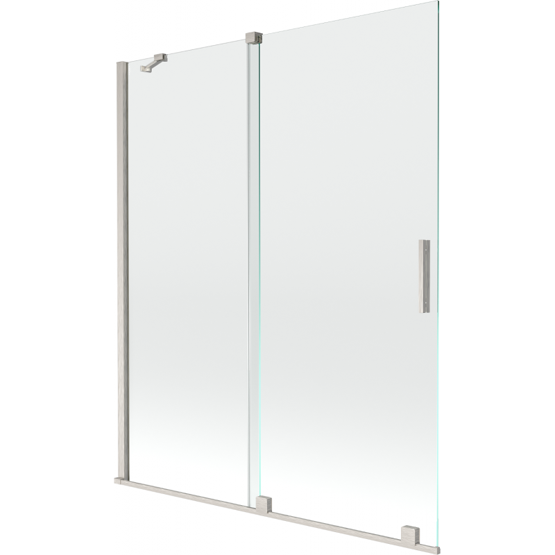 Mexen Velar paroi de baignoire à 2 volets coulissants 140 x 150 cm, transparent, nickel brossé - 896-140-000-01-97