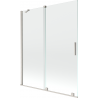 Mexen Velar paroi de baignoire à 2 volets coulissants 140 x 150 cm, transparent, nickel brossé - 896-140-000-01-97