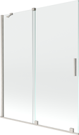 Mexen Velar paroi de baignoire à 2 volets coulissants 140 x 150 cm, transparent, nickel brossé - 896-140-000-01-97