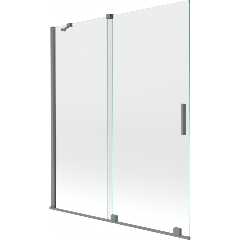 Mexen Velar paroi de bain coulissante à 2 volets 140 x 150 cm, transparent, gun metal - 896-140-000-01-95