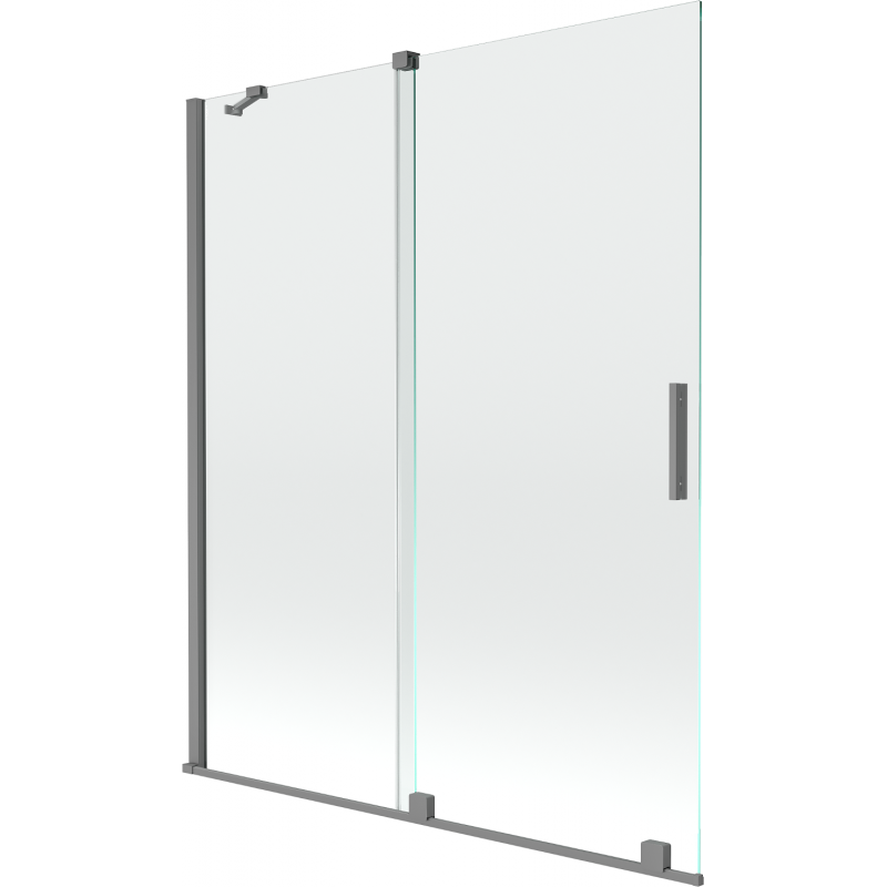 Mexen Velar paroi de douche à 2 volets coulissants 140 x 150 cm, transparent, métal gun - 896-140-000-01-95