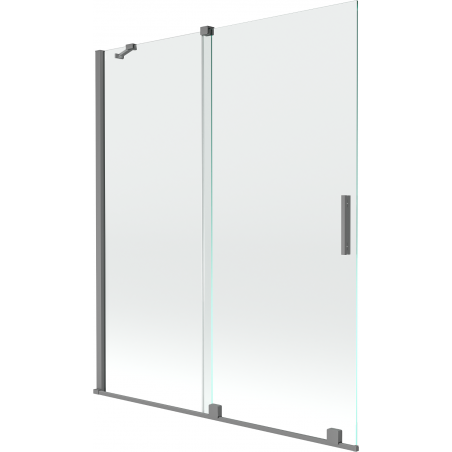 Mexen Velar paroi de bain coulissante à 2 volets 140 x 150 cm, transparent, gun metal - 896-140-000-01-95