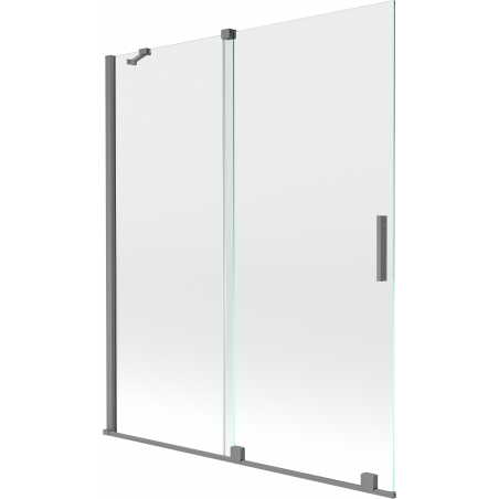 Mexen Velar paroi de douche à 2 volets coulissants 140 x 150 cm, transparent, métal gun - 896-140-000-01-95
