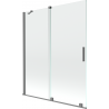 Mexen Velar paroi de douche à 2 volets coulissants 140 x 150 cm, transparent, métal gun - 896-140-000-01-95