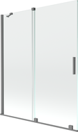 Mexen Velar paroi de bain coulissante à 2 volets 140 x 150 cm, transparent, gun metal - 896-140-000-01-95