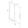 Mexen Velar paroi de bain coulissante à 2 volets 140 x 150 cm, transparent, gun metal - 896-140-000-01-95