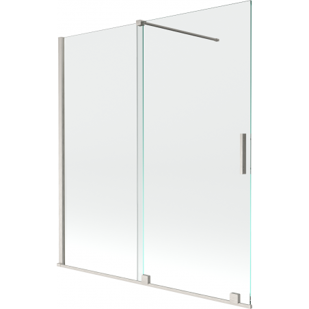 Mexen Velar paroi de baignoire coulissante à 2 panneaux 150 x 150 cm, transparent, nickel brossé - 896-150-000-01-97