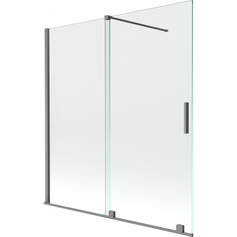 Mexen Velar paravent de baignoire 2 volets coulissants 150 x 150 cm, transparent, gun metal - 896-150-000-01-95