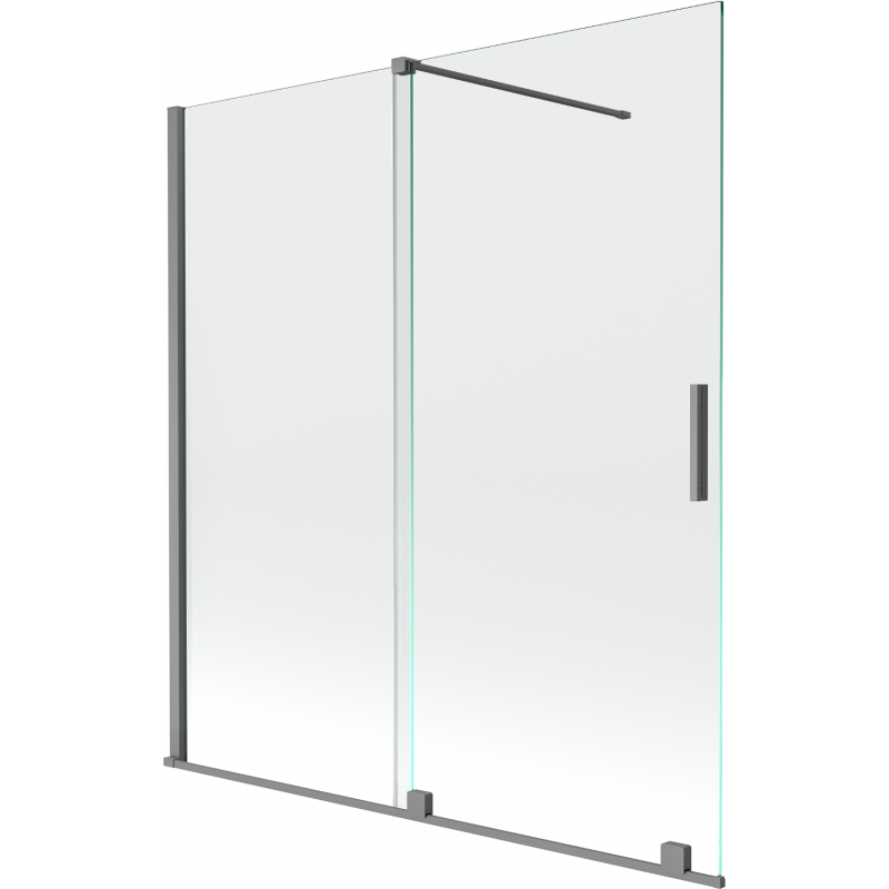 Mexen Velar paroi de baignoire à 2 vantaux coulissante 150 x 150 cm, transparent, gun metal - 896-150-000-01-95