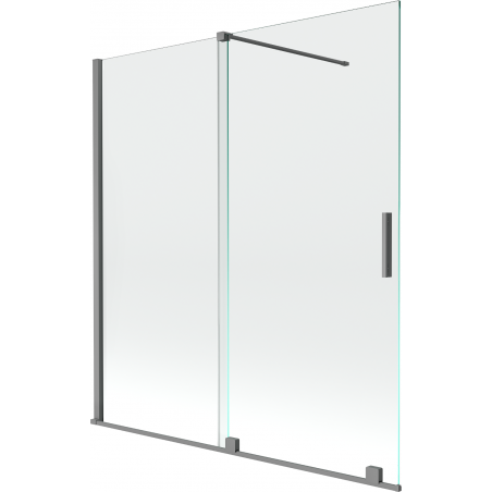 Mexen Velar paravent de baignoire 2 volets coulissants 150 x 150 cm, transparent, gun metal - 896-150-000-01-95