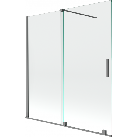 Mexen Velar paroi de baignoire à 2 vantaux coulissante 150 x 150 cm, transparent, gun metal - 896-150-000-01-95