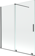 Mexen Velar paravent de baignoire 2 volets coulissants 150 x 150 cm, transparent, gun metal - 896-150-000-01-95