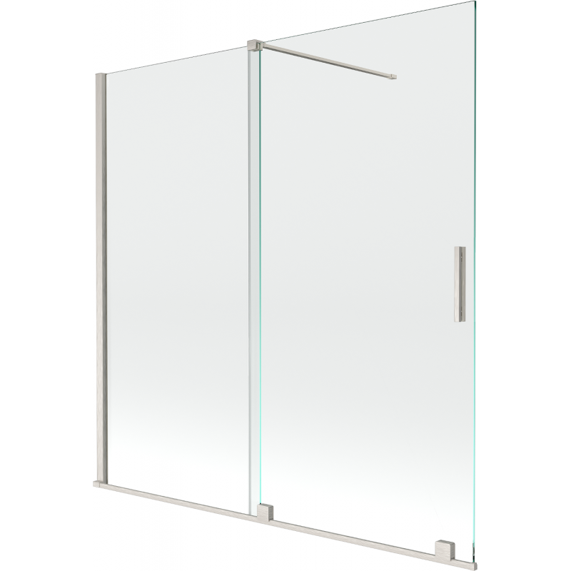 Paroi de baignoire coulissante à 2 panneaux Mexen Velar 160 x 150 cm, transparent, nickel brossé - 896-160-000-01-97