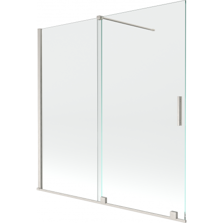 Paroi de baignoire coulissante à 2 panneaux Mexen Velar 160 x 150 cm, transparent, nickel brossé - 896-160-000-01-97