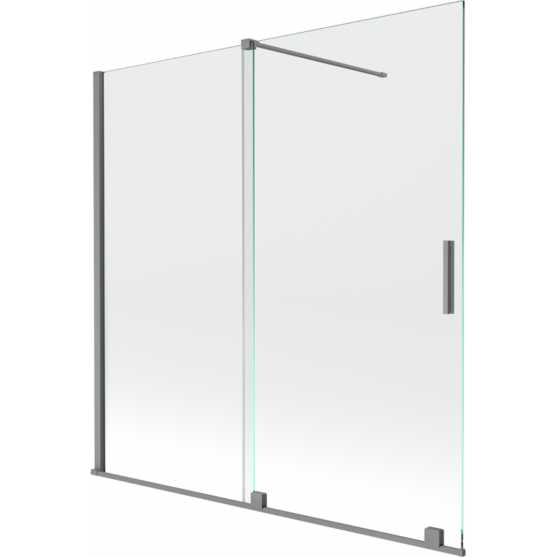 Paroi de baignoire coulissante 2 volets Mexen Velar 160 x 150 cm, transparent, gun metal - 896-160-000-01-95