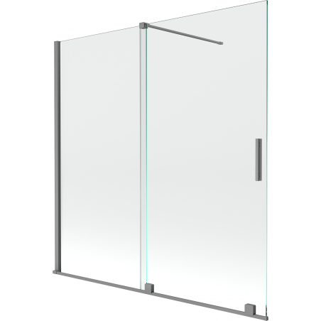 Paroi de baignoire coulissante 2 volets Mexen Velar 160 x 150 cm, transparent, gun metal - 896-160-000-01-95